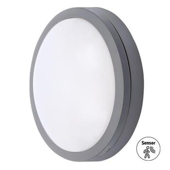 Solight LED venkovní osvětlení se senzorem Siena, šedé, 20W, 1500lm, 4000K, IP54, 23cm - WO781-G-M