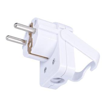 Solight zástrčka úhlová, nízký profil od stěny, IP20, bílá  P56