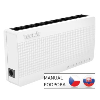 Tenda S108 8 x 10/100 Mb/s Mini Eco Switch, Desktop, Auto MDI/MDIX, spotřeba do 2,1 Watt