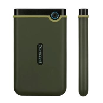 TRANSCEND 2TB StoreJet 25M3G SLIM, USB 3.0, 2.5” Externí Anti-Shock disk, tenký profil, armádní zele