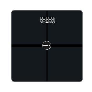 UMAX chytrá váha Smart Scale US30HRC/ 0,2 – 180 kg/ Bluetooth 4.0/ 15 tělesných parametrů (tep. frek