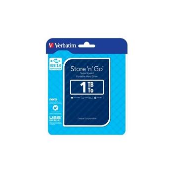 VERBATIM HDD 2.5" 1TB Store "n" Go Portable Hard Drive USB 3.0, Blue GEN II