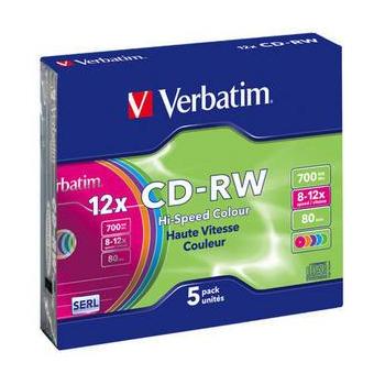 CD-RW přepisovatelné médium VERBATIM CD-RW Colour