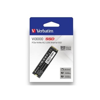 VERBATIM SSD Vi3000 Internal PCIe NVMe M.2 SSD 512GB , W 2500/ R 3300 MB/s
