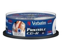 Obrázek k produktu: VERBATIM  CD-R 52x DataLifePlus, Printable, 25ks cakebox