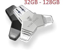 Obrázek k produktu: Viking USB Flash disk 3.0 4v1 64GB, stříbrný (silver)