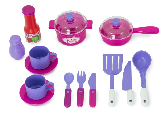  G21 Dětská kuchyňka DELICACY s příslušenstvím růžová