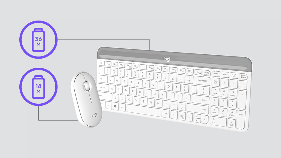 Sada bezdrátové klávesnice a myši LOGITECH MK470 Slim Wireless Combo černý black