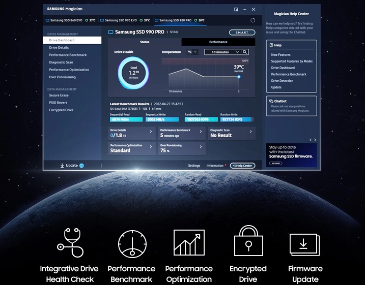 SSD disk SAMSUNG 990 PRO 1TB s chladičem