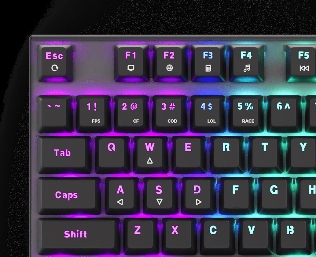 Herní mechanická klávesnice GENESIS THOR 303 TKL RGB Outemu Red černá black