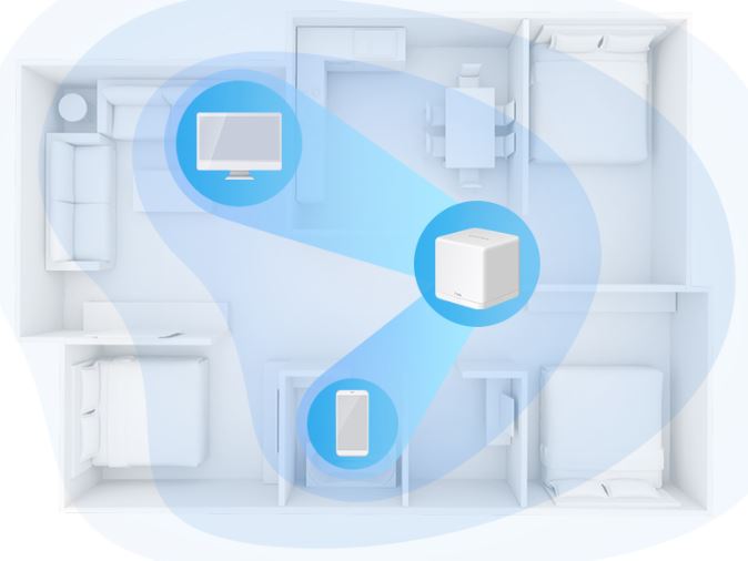 Domácí mesh systém MERCUSYS Halo H30G3pack bílá white