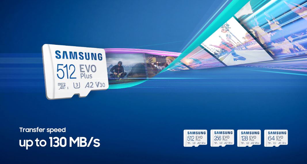 Paměťová karta SAMSUNG microSDXC 512GB EVO Plus + SD adaptér