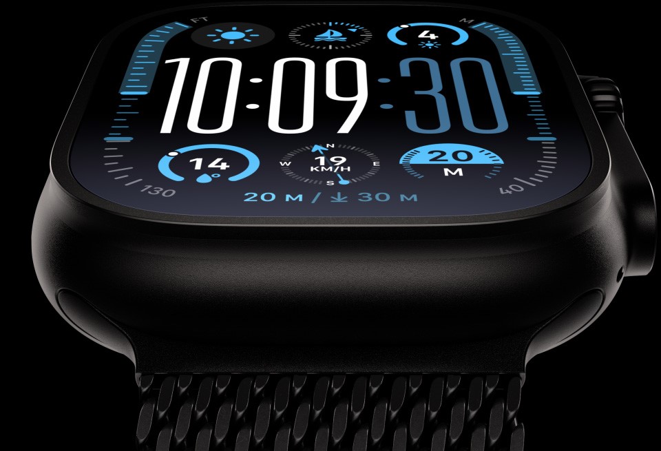 Chytré hodinky APPLE Watch Ultra 2 GPS + Cellular 49mm Černý titan s černým titanovým milánským tahe