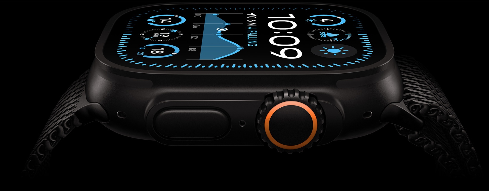 Chytré hodinky APPLE Watch Ultra 2 GPS + Cellular 49mm Černý titan s černým titanovým milánským tahe