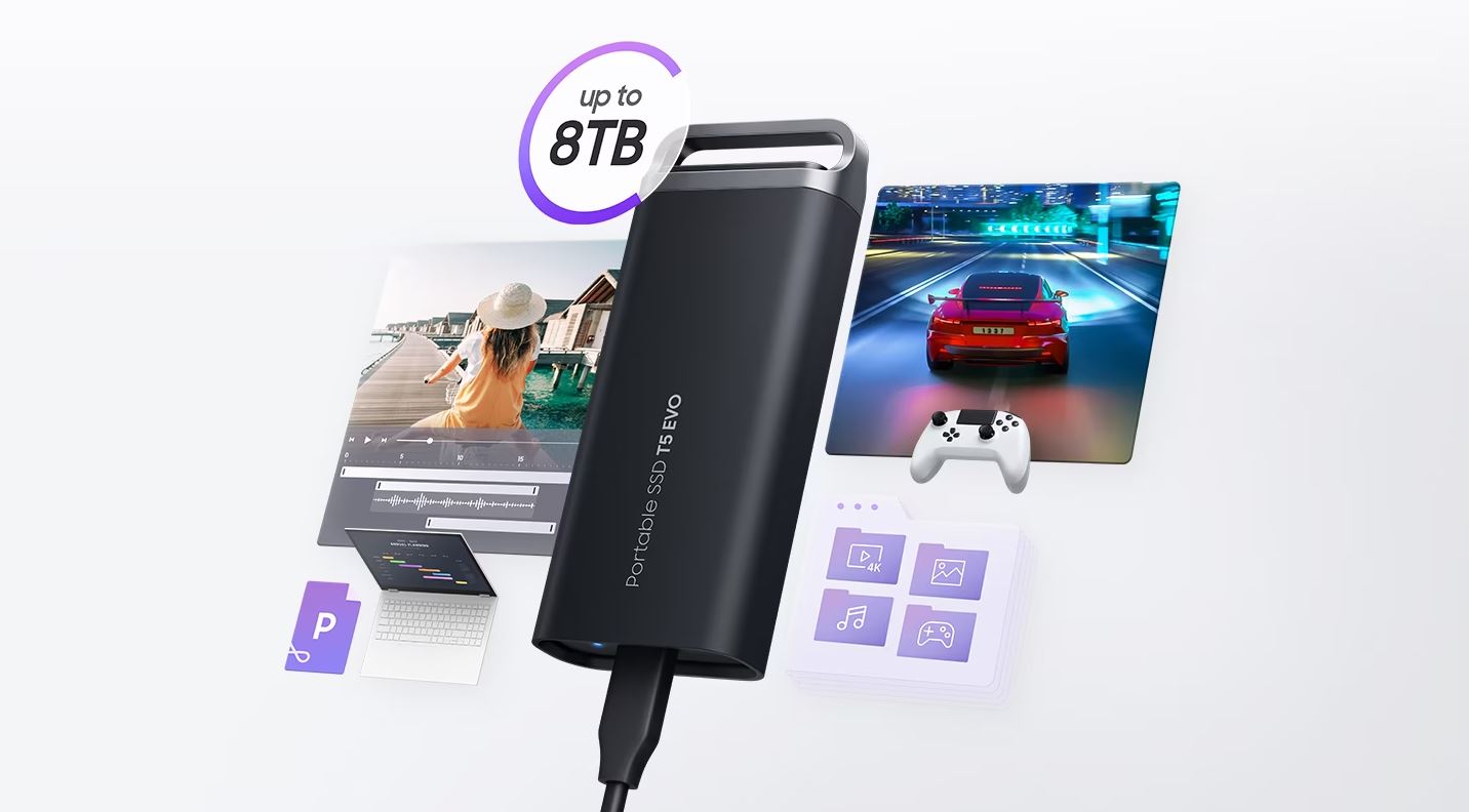 Externí SSD disk SAMSUNG T5 EVO 8GB černý