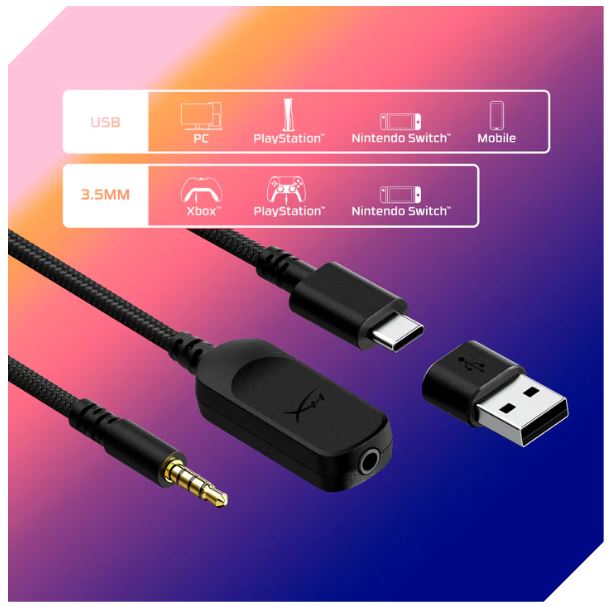 Herní sluchátka kabelová HyperX Cloud III ANC JackUSB Red