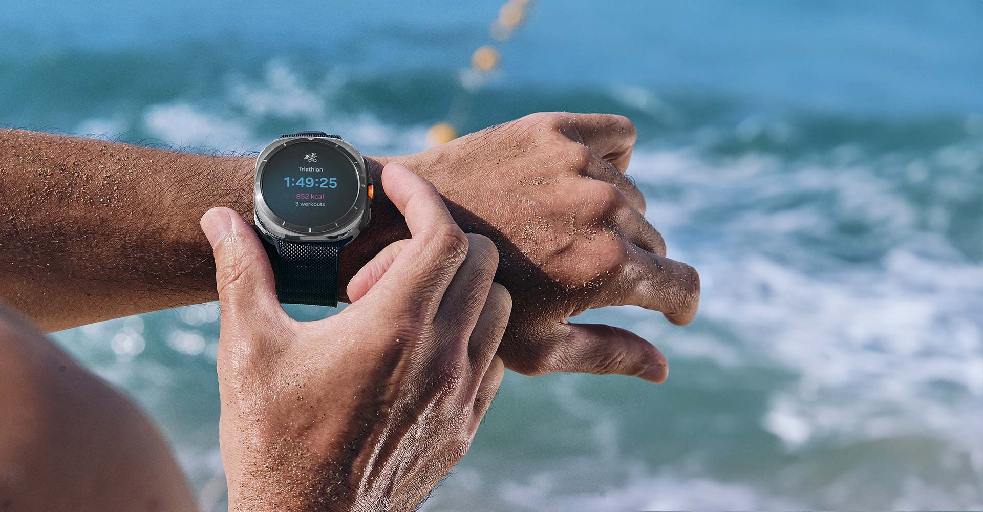Chytré hodinky SAMSUNG Galaxy Watch Ultra 47mm Titanium GraySport BandOrange