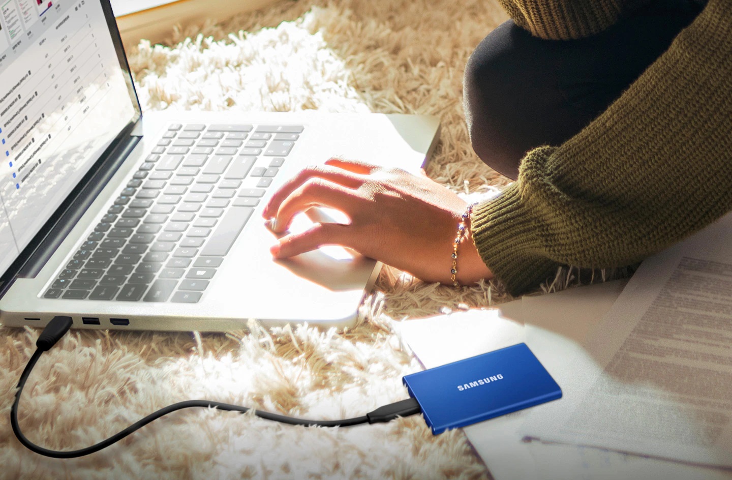 Externí SSD disk SAMSUNG T7 1TB modrý