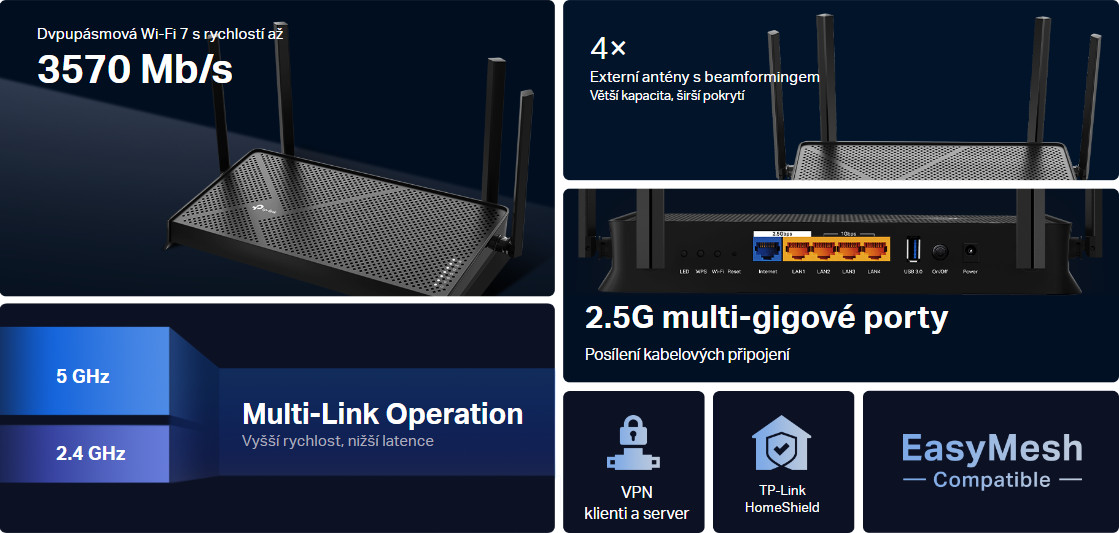 Wifi router TPLINK Archer BE230 WiFi7 BE3600