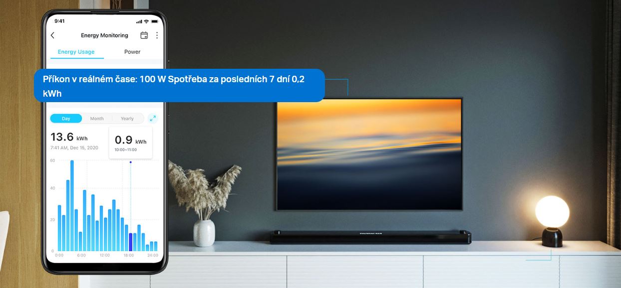 Chytrá WiFi zásuvka s měřením spotřeby energie TPLINK Tapo P110M