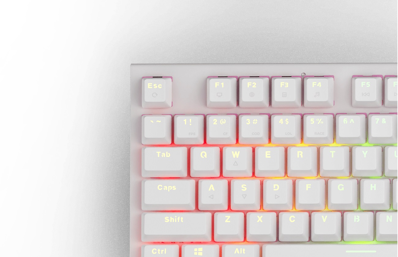 Tichá herní klávesnice GENESIS THOR 303 RGB Outemu Peach Silent