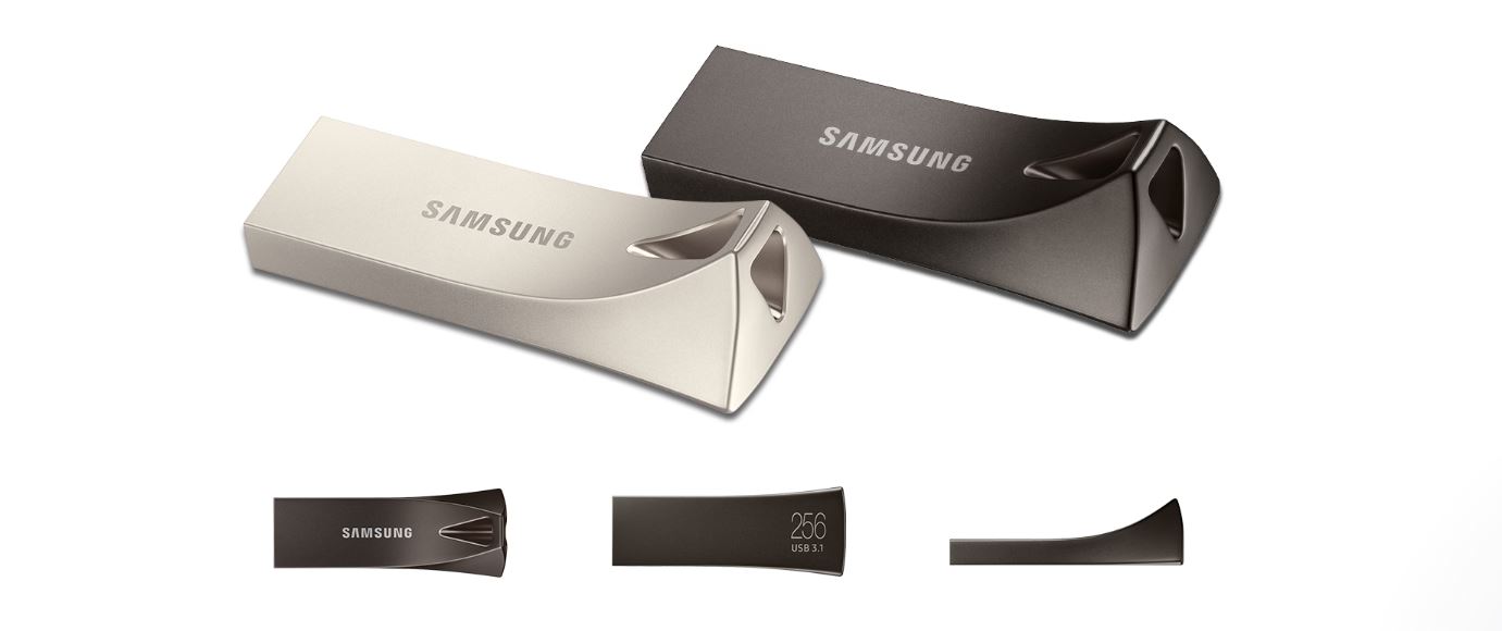 Přenosný flash disk SAMSUNG BAR Plus 512GB Champagne Silver