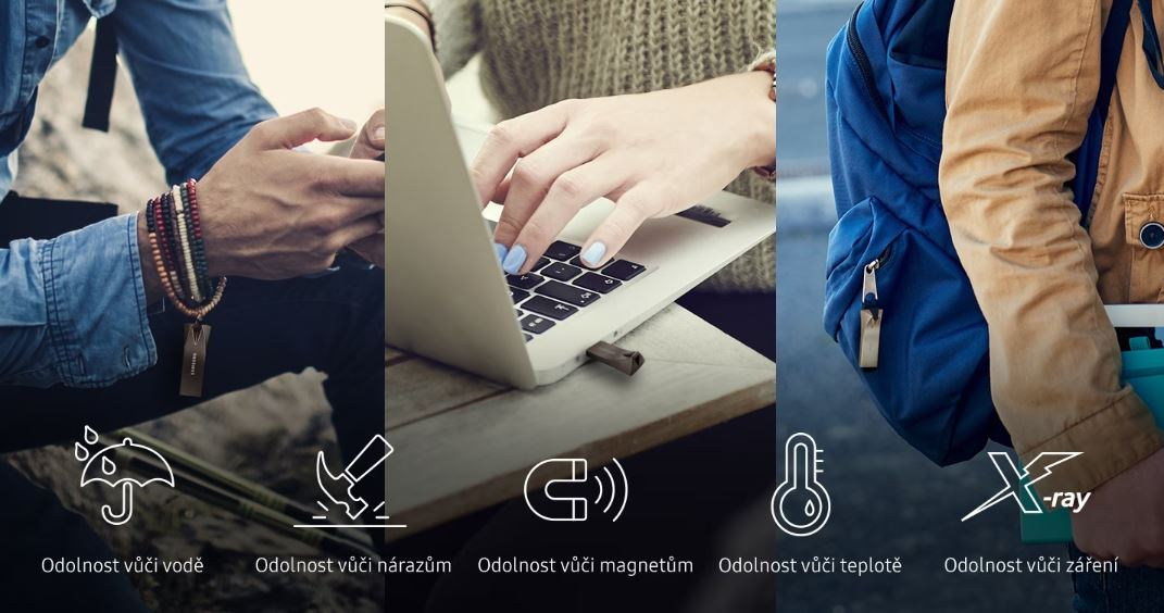 Přenosný flash disk SAMSUNG BAR Plus 512GB Champagne Silver