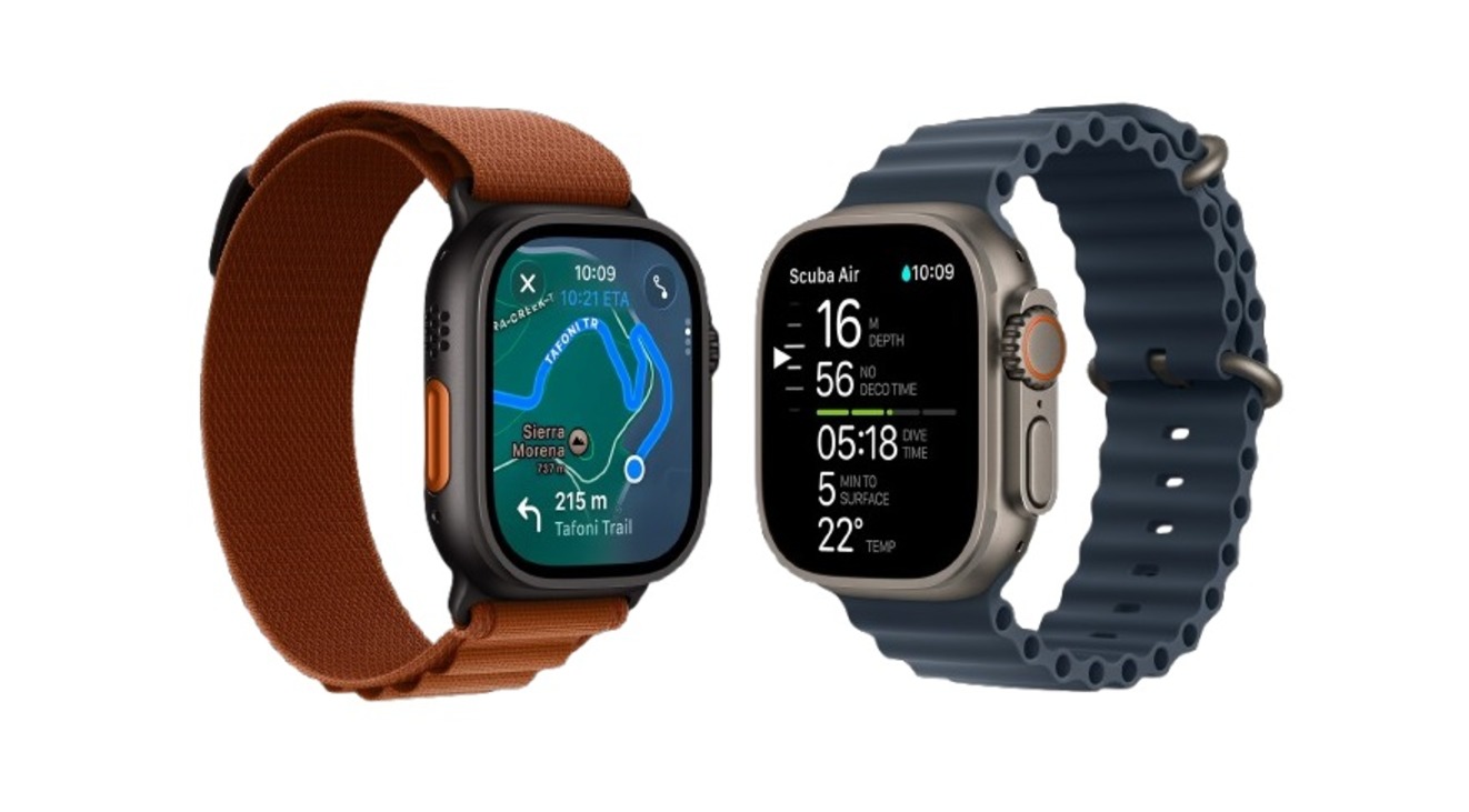 Chytré hodinky APPLE Watch Ultra 3 49mm Přírodní titan s ocelově modrým oceánským řemínkem