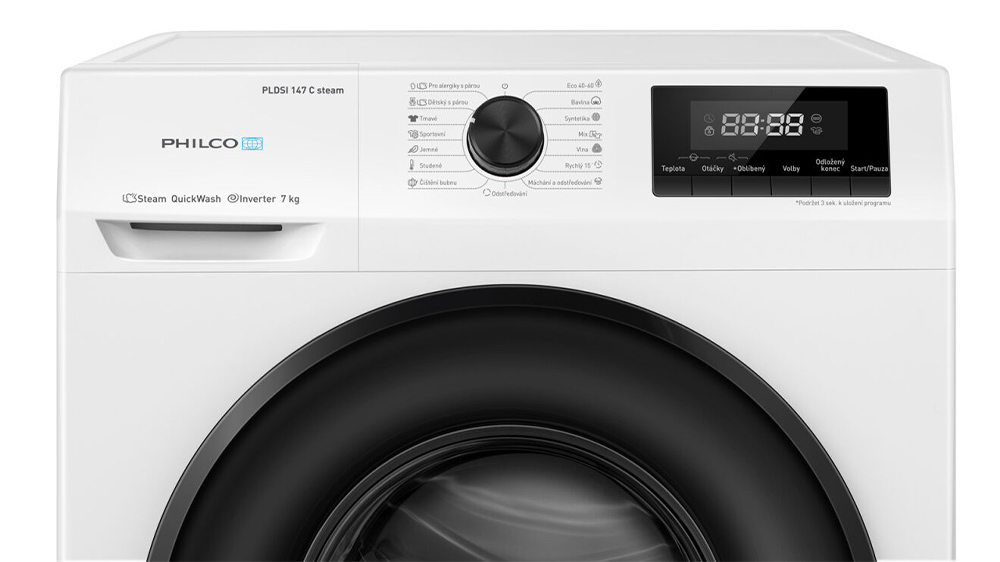Předem plněná slim pračka PHILCO PLDSI 147 C steam