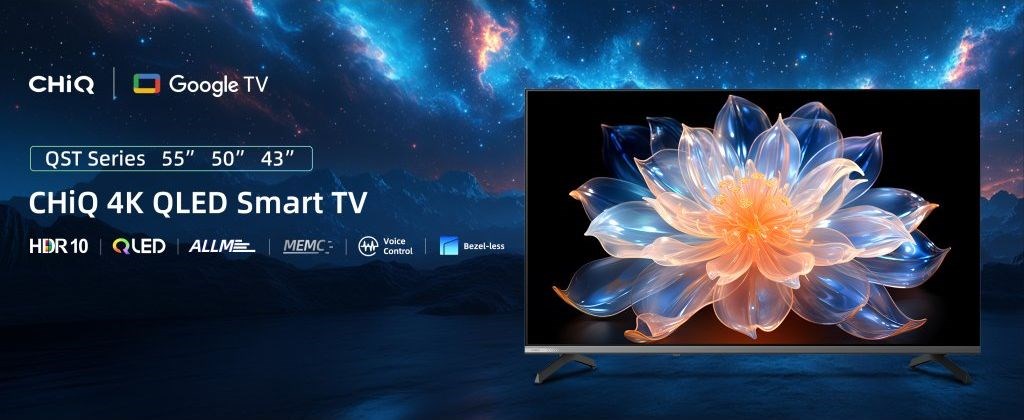 50 LED TV CHiQ U50QST UHD QLED ultratenká Google TV DLG 120 Hz Dolby Audio Frameless metalic