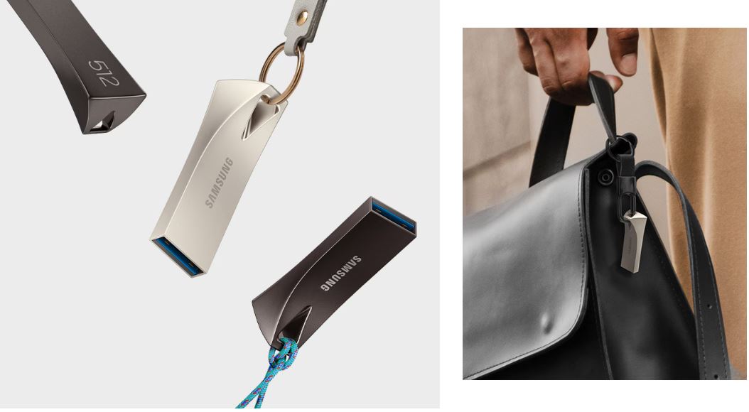 Přenosný flash disk SAMSUNG BAR Plus 64GB Champagne Silver