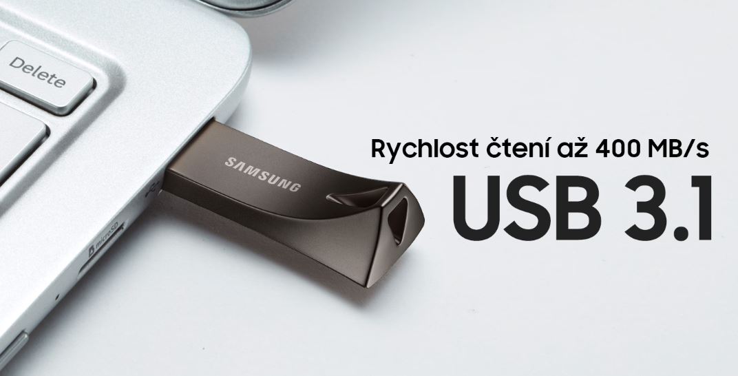 Přenosný flash disk SAMSUNG BAR Plus 512GB Titan Gray