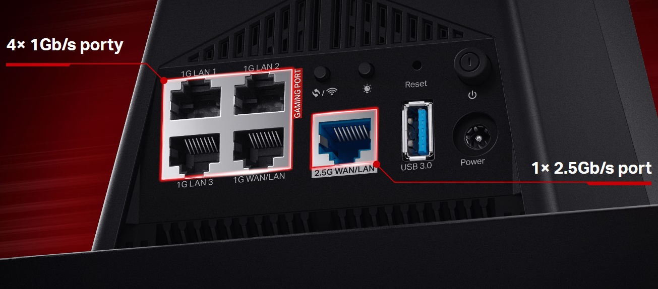 WiFi herní router TPLINK Archer GXE75 AXE5400 WiFi 6E