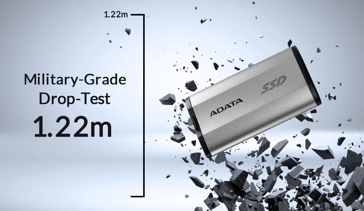 Externí SSD disk ADATA SD810 500GB stříbrná