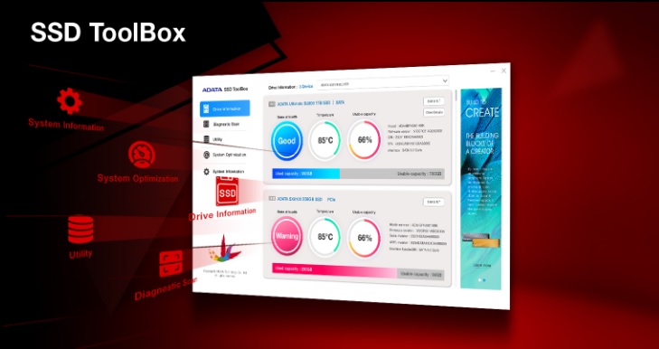 SSD disk ADATA GAMMIX S70 BLADE 4TB M2 NVMe